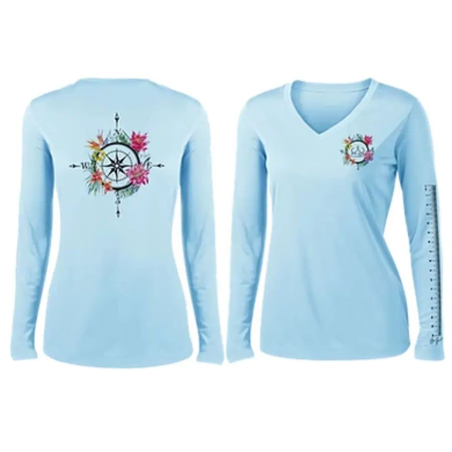 JESSIE JESSUP WOMEN'S ISLAND COMPASS LONG SLEEVE PERFORMANCE SHIRT