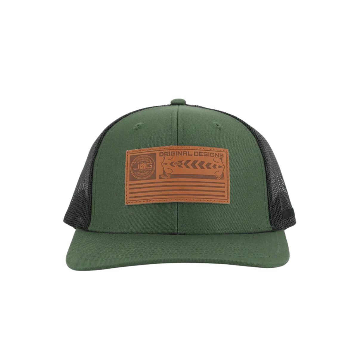 Flag Leather Patch Trucker Green/Black Hat