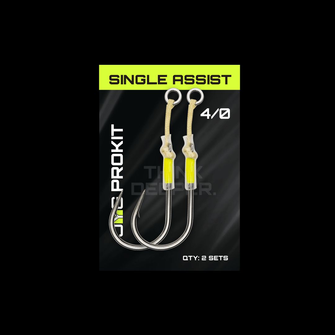JYG Pro Fishing SA-KV-4 4/0 Single Assist Hooks (2 Pack)