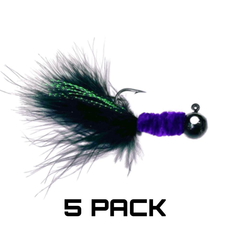 JYG Pro Fishing CR-1/4-BK 1/4oz. Crappie Jygs - Black / Purple