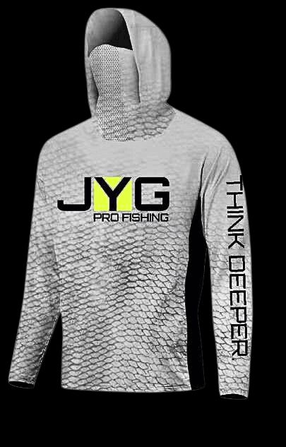 HOODED FISHING SHIRT WITH FACEMASK - LIGHT GREY