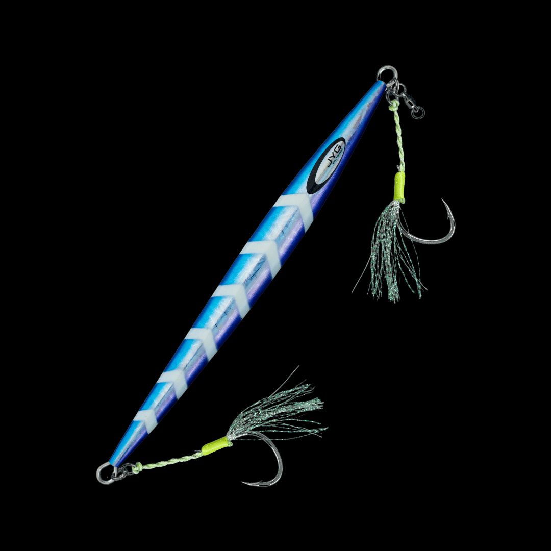 JYG Pro Fishing SK-R-140G-BL 140g Stryke Collection Rigged Slow Pitch Jig - Blue