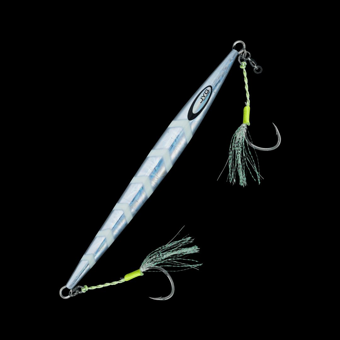 JYG Pro Fishing SK-R-140G-SL 140g Stryke Collection Rigged Slow Pitch Jig - Silver
