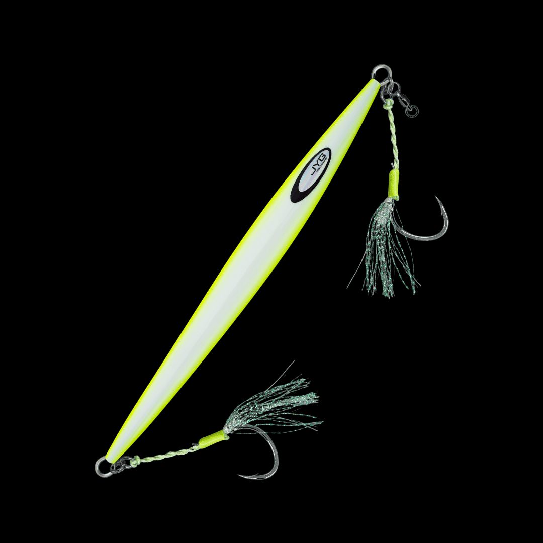 JYG Pro Fishing SK-R-140G-YL 140g Stryke Collection Rigged Slow Pitch Jig - Yellow