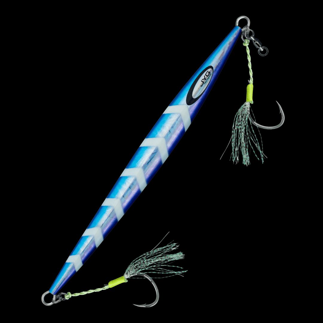 JYG Pro Fishing SK-R-240G-BL 240g Stryke Collection Rigged Slow Pitch Jig - Blue