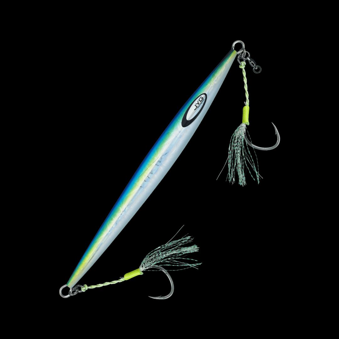 JYG Pro Fishing SK-R-240G-SD 240g Stryke Tuna Collection Rigged Slow Pitch Jig - Sardine
