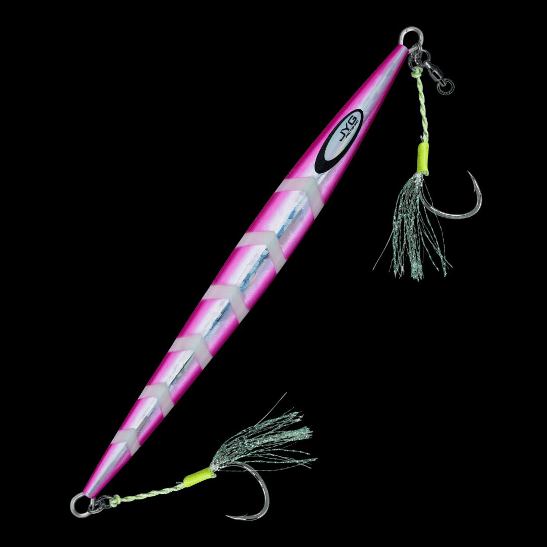 JYG Pro Fishing SK-R-340G-PK 340g Stryke Collection Rigged Slow Pitch Jig - Pink