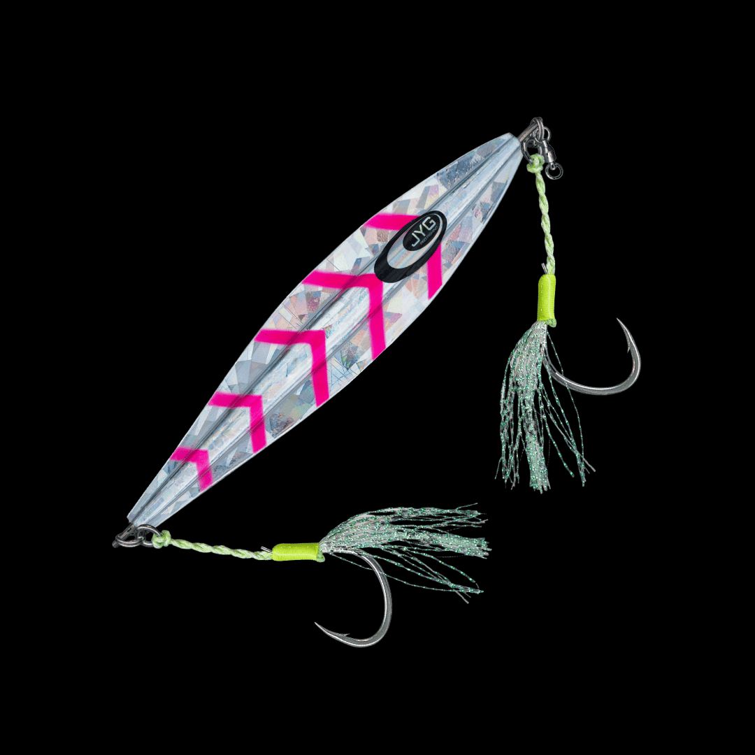 JYG Pro Fishing WLD-R-120G-PK 120g Wyld Series Rigged Slow Pitch Jig - Pink