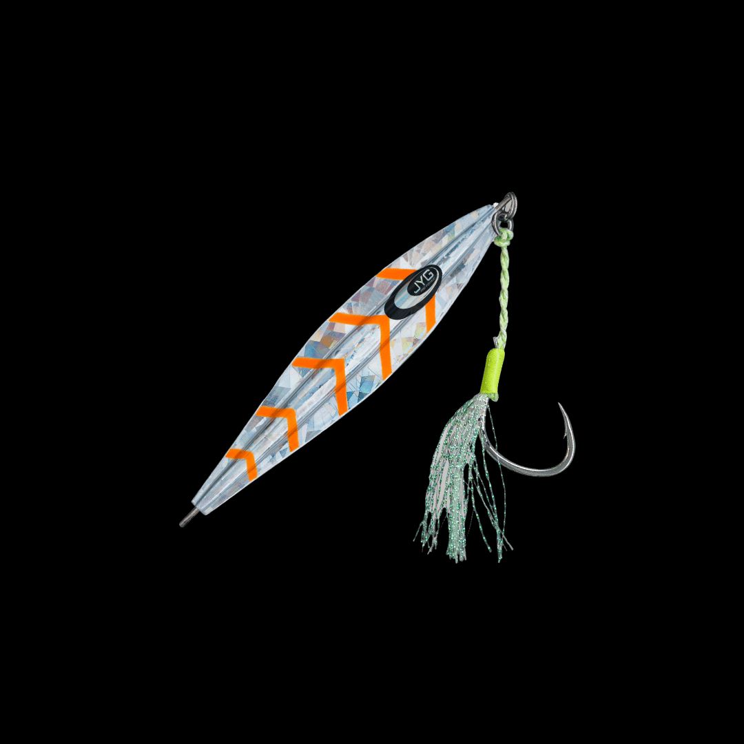 JYG Pro Fishing WLD-R-20G-OR 20g Wyld Series Rigged Slow Pitch Jig - Orange / Purple