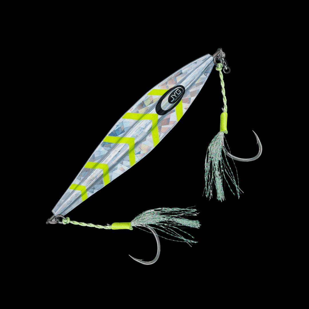 JYG Pro Fishing WLD-R-220G-YL 220g Wyld Series Rigged Slow Pitch Jig - Yellow