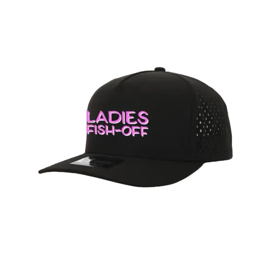LADIES FISH-OFF BLACK WITH PINK NAME HAT