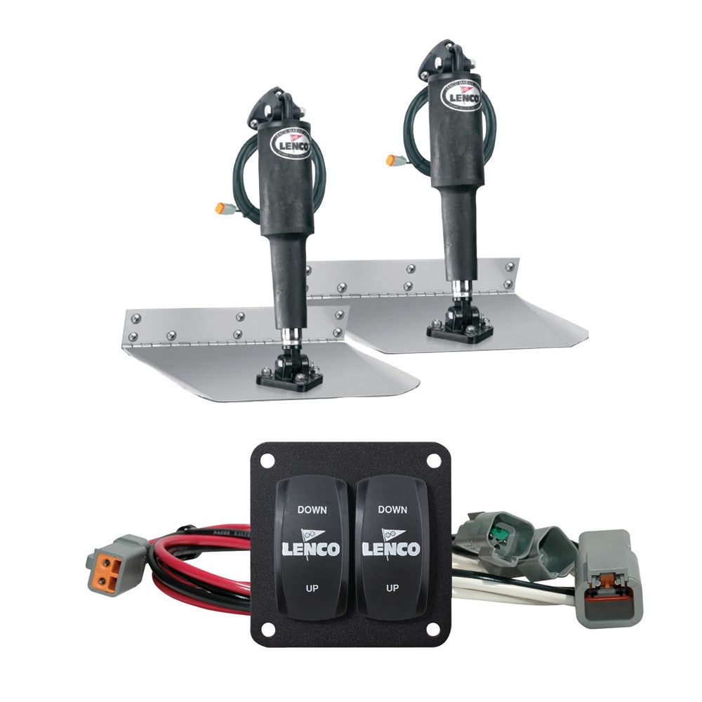 Lenco Electric 12" x 12" Standard Trim Tab Kit w/Double Rocker Switch Kit - 12V