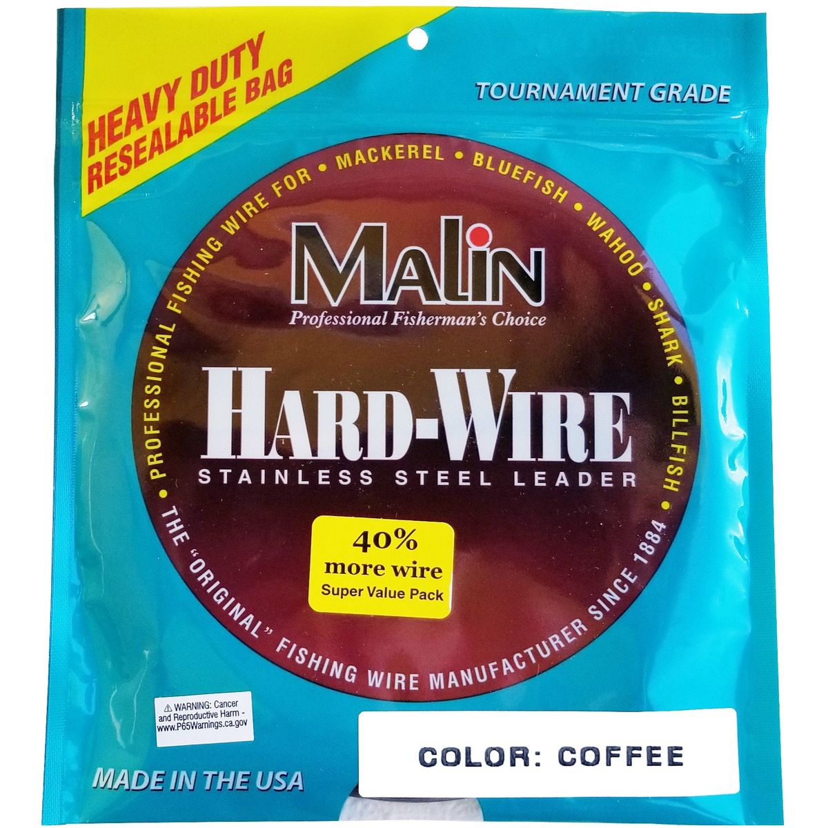MALIN 42' Stainless Steel Leader - No. 8 Coffee