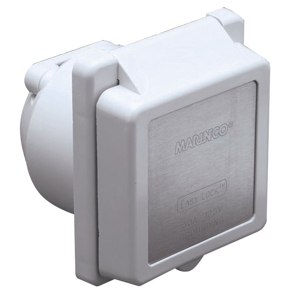 MARINCO 301EL-B 30A Power Inlet - White - 125V