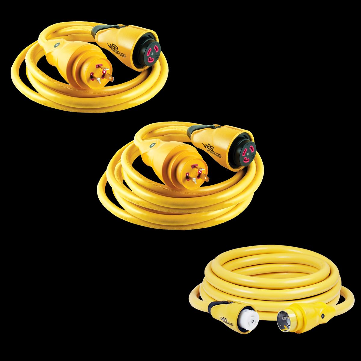 MARINCO Easily Engaged Lock (EEL) 125V Yellow Shore Power Cordset