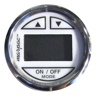 Marpac Premier Digital Depth Sounder - Transom Mount Transducer - White Face With Stainless Bezel