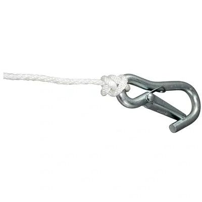Marpac Solid Braid Nylon Anchor Lines with Zinc-Plated Hook - 3/16 Inch - White - 154 Pounds