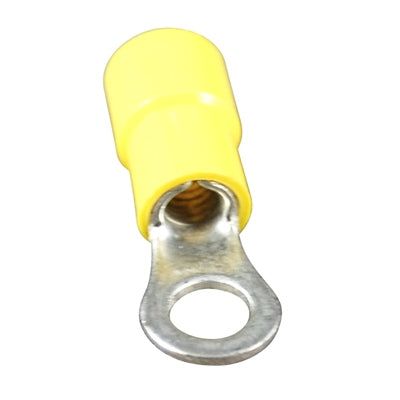 Marpac Vinyl Ring Tongue Terminals - 12-10 AWG - #1/4 - Yellow - Package Of 5