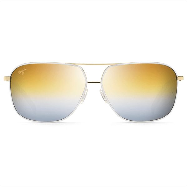 Maui Jim Kami Gold with White - Gold To Silver Sunglasses