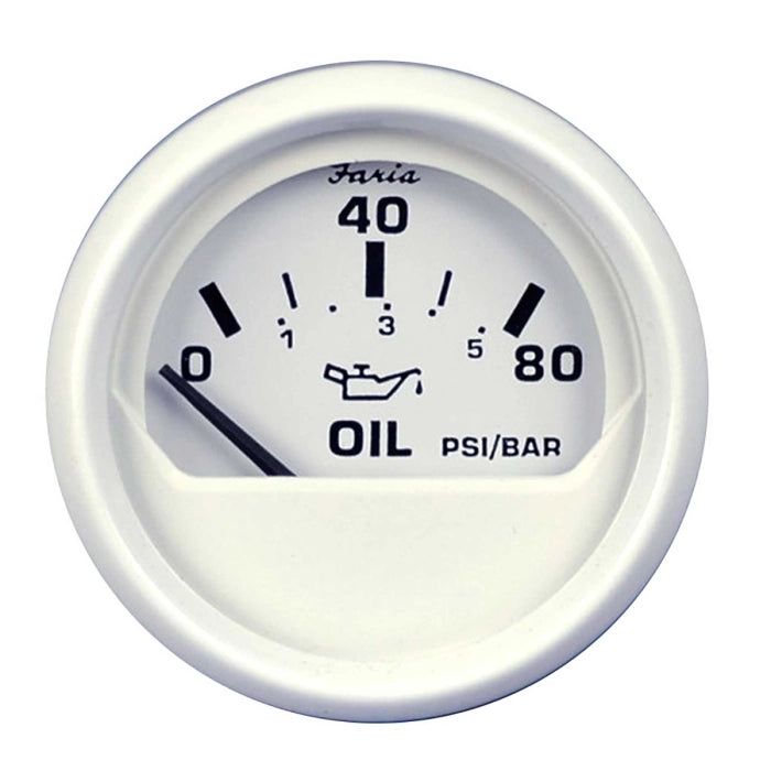Faria Beede Instruments 13102 Oil Pressure Gauge - Dress White