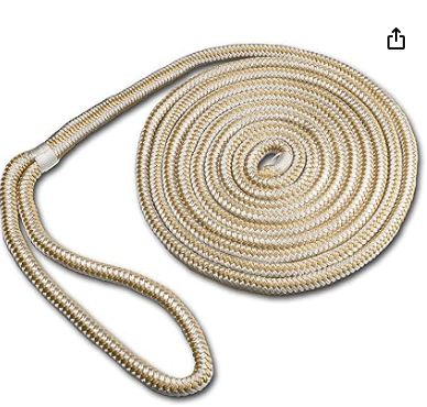 Marpac Premier Double Braided Nylon Dock Line - 1/2 Inch x 15 Feet - Gold