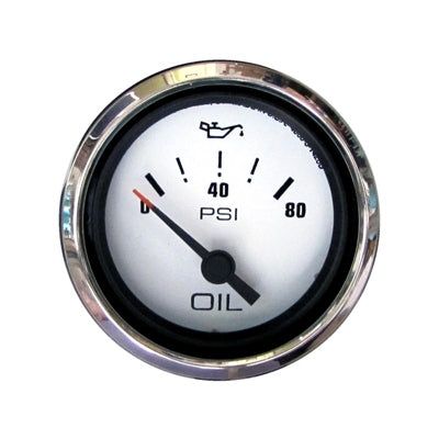 Marpac Premier Elite Domed Oil Pressure Gauge - 80 PSI - 2-1/16 Inches