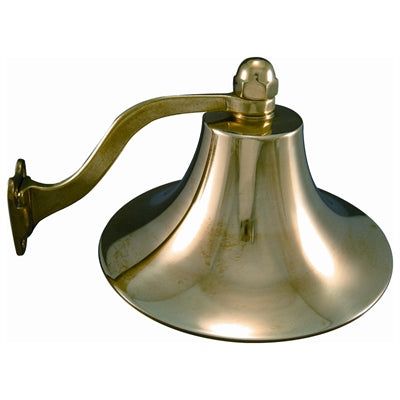 Marpac Heavy Cast Polished Brass Ship’s Bell - 6 Inch Diameter - 1-7/16 x 1-13/16 Inch Bracket