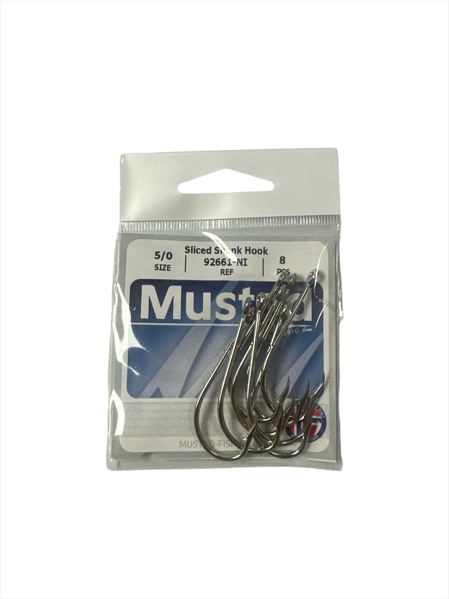 Mustad 92661NI Sliced Shank Hook | Long Shank Forged Nickle