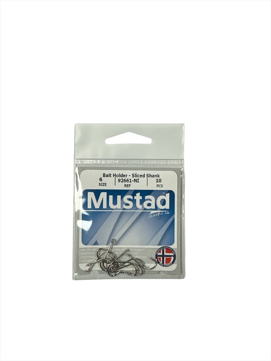 Mustad 92661NI Sliced Shank Hook | Long Shank Forged Nickle