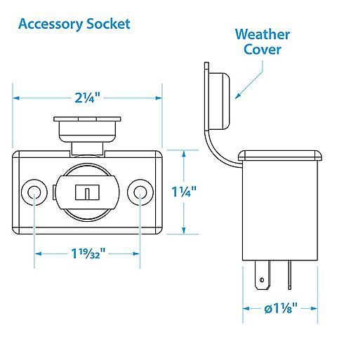 SeaChoice Accessory Plug and Socket, 12V Spotlight.