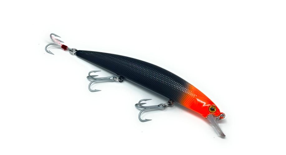 Vense 3523-04 Curve Pro 130 5" Minnow Lure - 0.80 oz. - Orange Head Dark