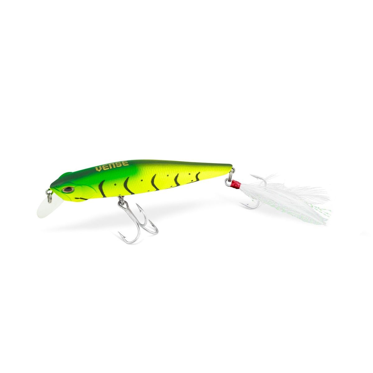 Vense 100SP-H014 Percha Pro 100SS 4" Minnow Lure - 0.56 oz. - Matte Chartreuse Crown
