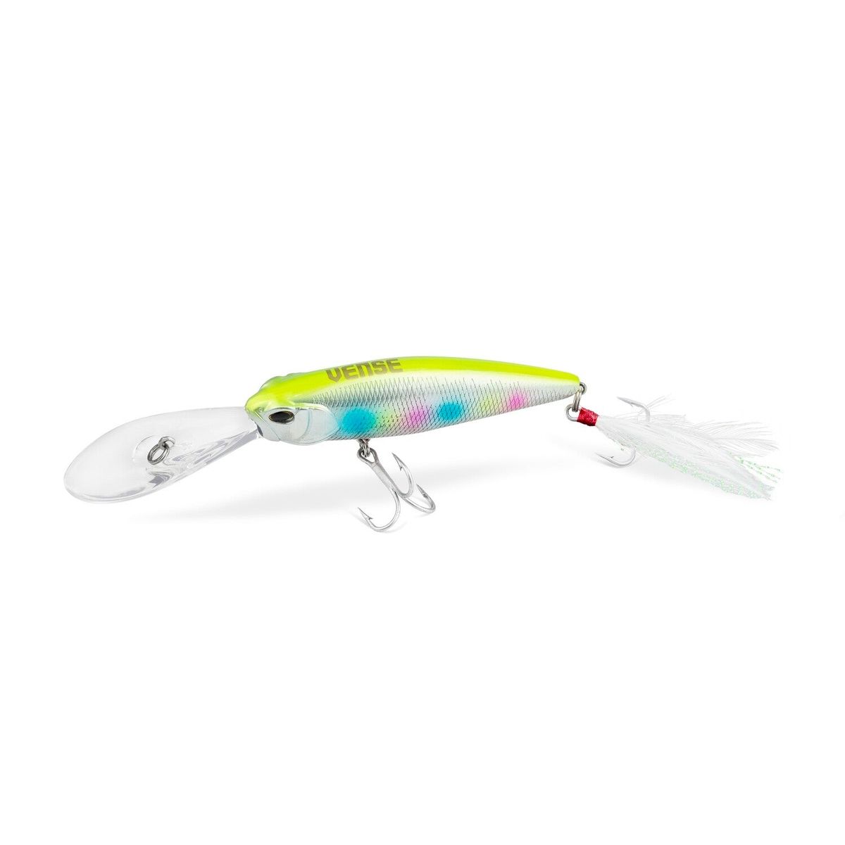 Vense 80FDR-H003 Percha Pro Diver 80 3" Minnow Lure - 0.49oz. - Chartreuse Rainbow