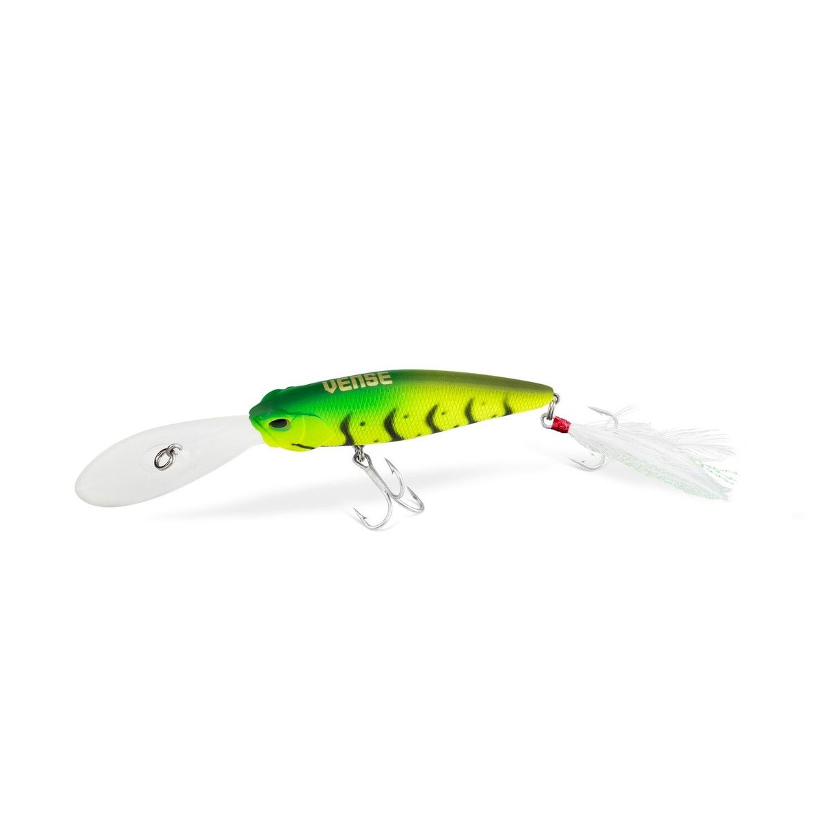 Vense 80FDR-H014 Percha Pro Diver 80 3" Minnow Lure - 0.49oz. - Matte Chartreuse Crown