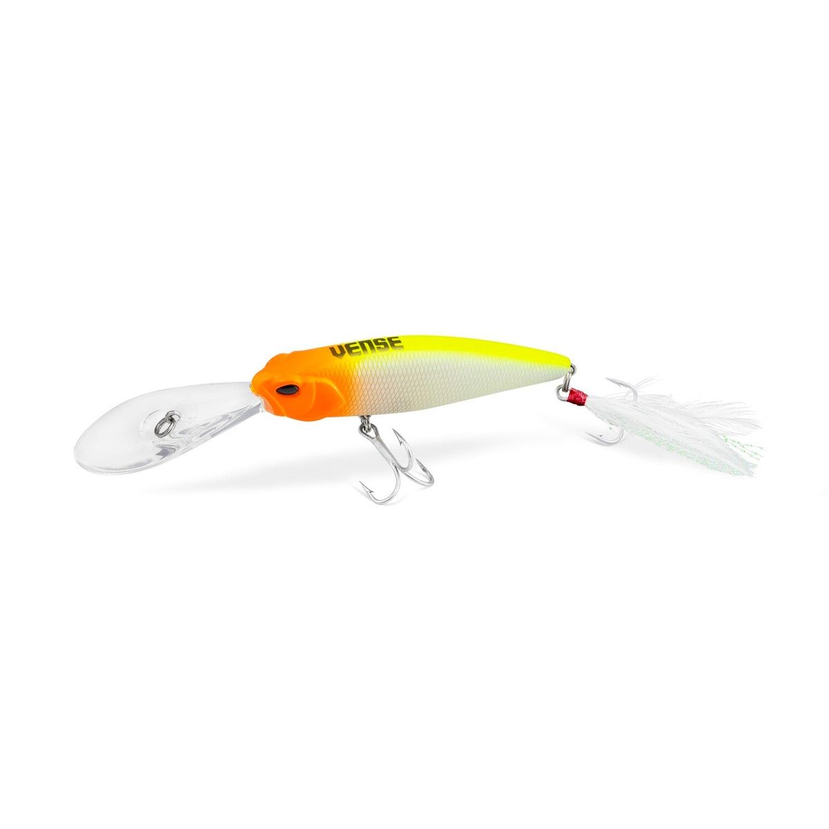 Vense 80FDR-H027 Percha Pro Diver 80 3" Minnow Lure - 0.49oz. - Chartreuse Orange Head