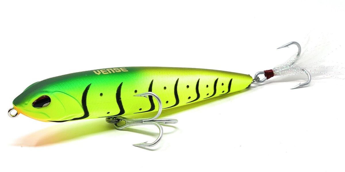 Vense WPM130-H014 Tumbao 130 6" Surface Lure - 1.17oz. - Matte Chartreuse Crown