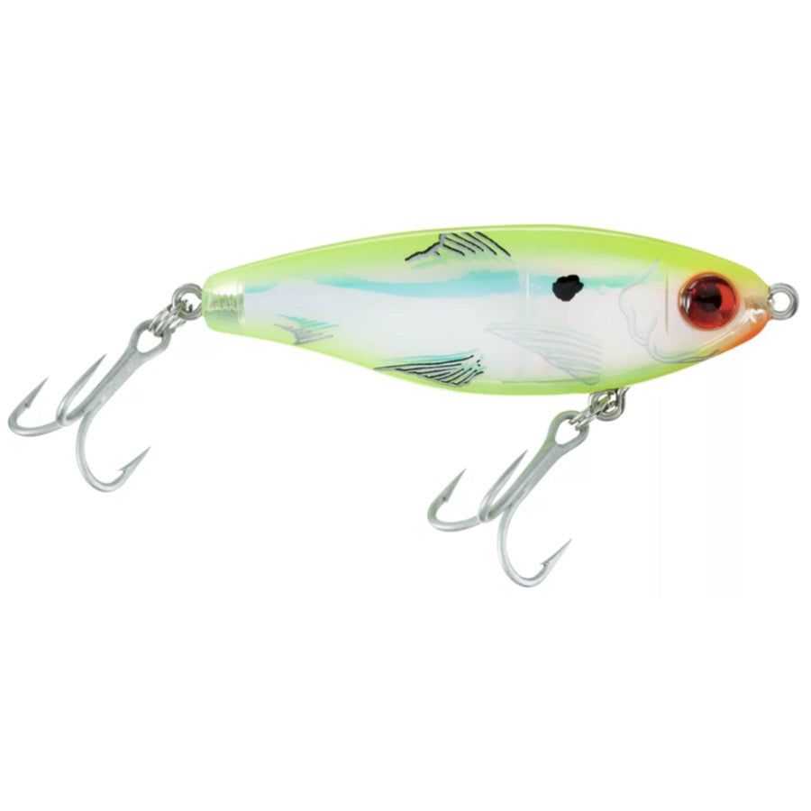 MIRROLURE MIRRODINE MINI SUSPENDING TWITCHBAIT CHARTREUSE/SILVER
