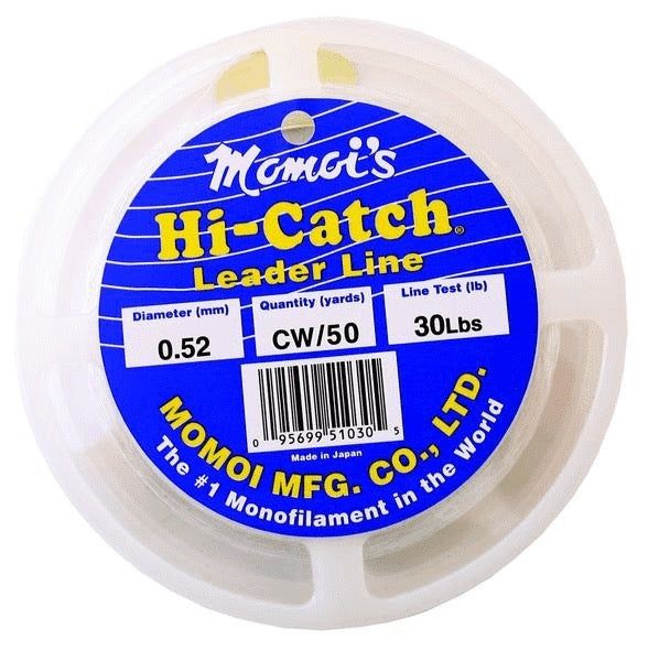 Momoi 95699-51030 Hi-Catch Leader Line (30lb., 50yds.) - Clear White