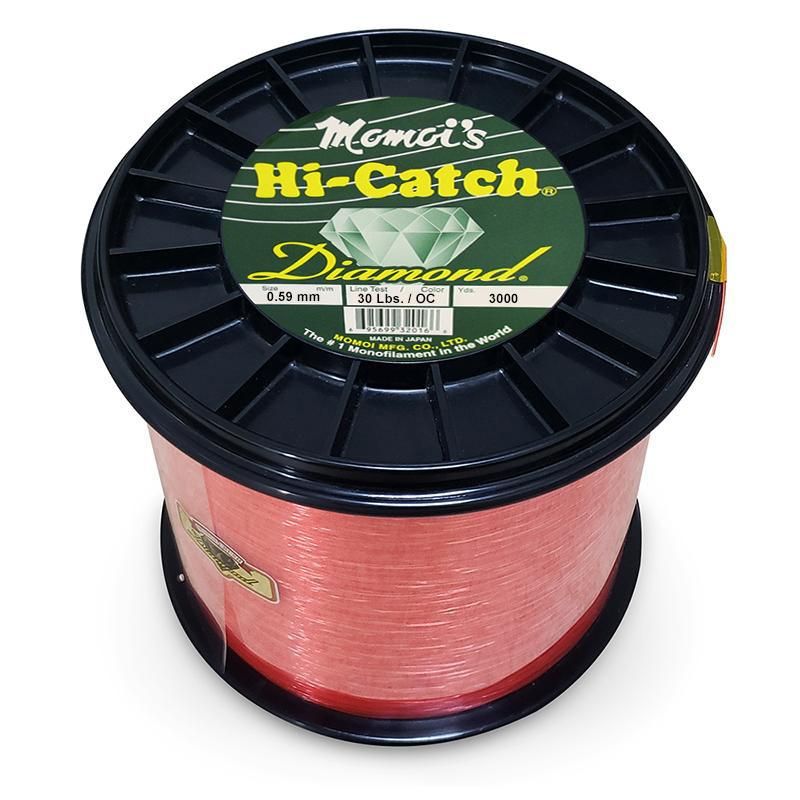 Momoi Hi-Catch Diamond Nylon Monofilament Line 30 Pounds 3000 Yards - Orange Crush