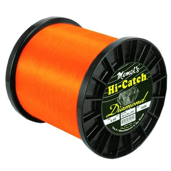 Momoi Hi-Catch Diamond Nylon Monofilament Line 80 Pounds 1000 Yards - Orange Crush