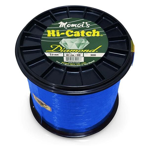 Momoi Hi-Catch Diamond Nylon Monofilament Line 80 Pounds 3000 Yards - Brilliant Blue