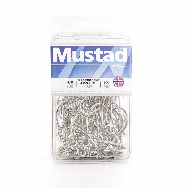 Mustad 34091-DT-6/0 O'Shaughnessy Open Ring Hooks - Duratin, Size 6/0