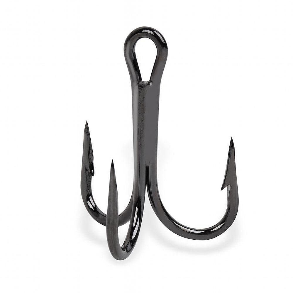 Mustad 3599C-BN-6-25 Kingfish Treble 4X Strong Hooks - Black Nickel (25 Pack), Size 6