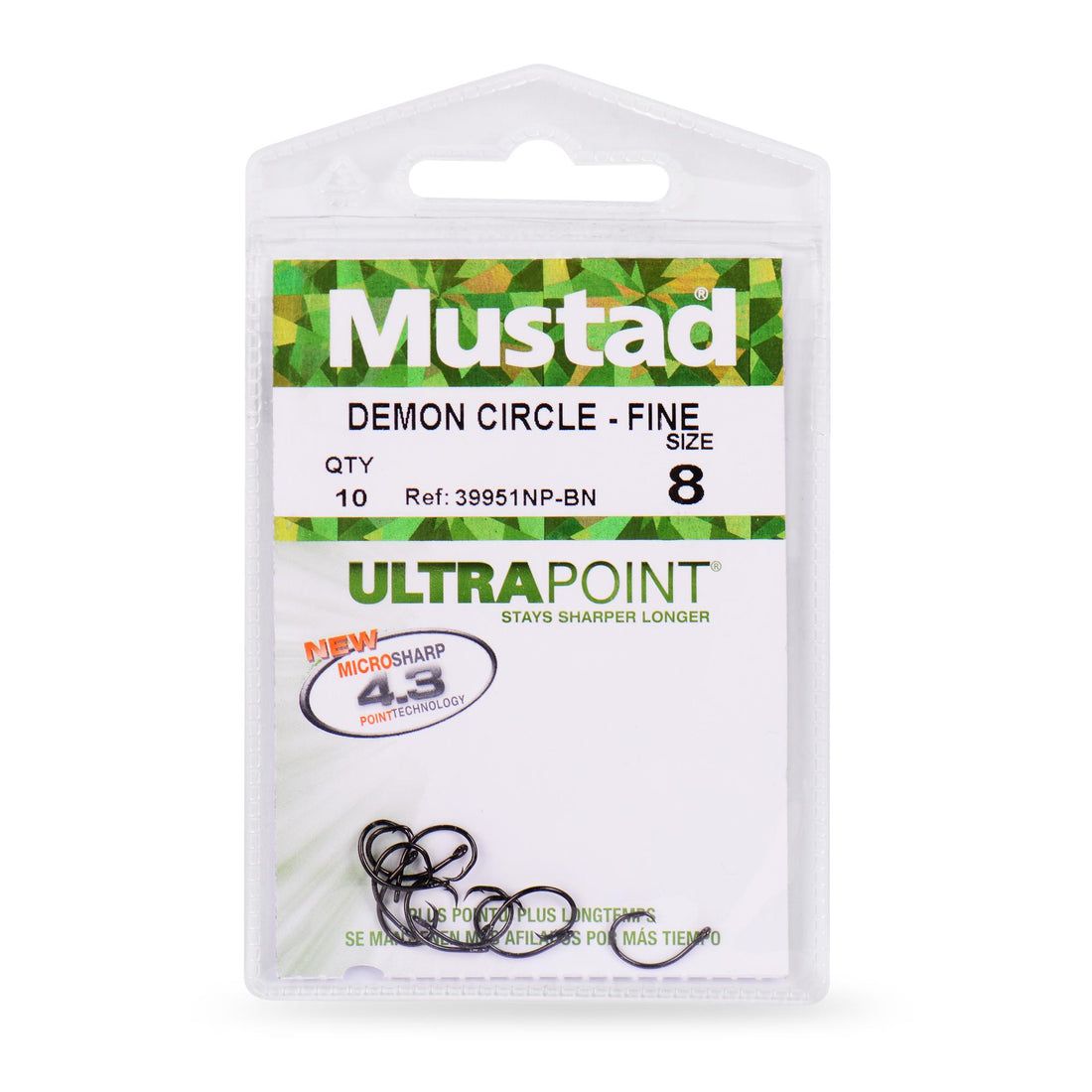 Mustad 39951NP-BN-3/0-25U Demon Perfect Ultra Point Inline Circle Hooks - Black Nickel (25 Pack), Size 3/0