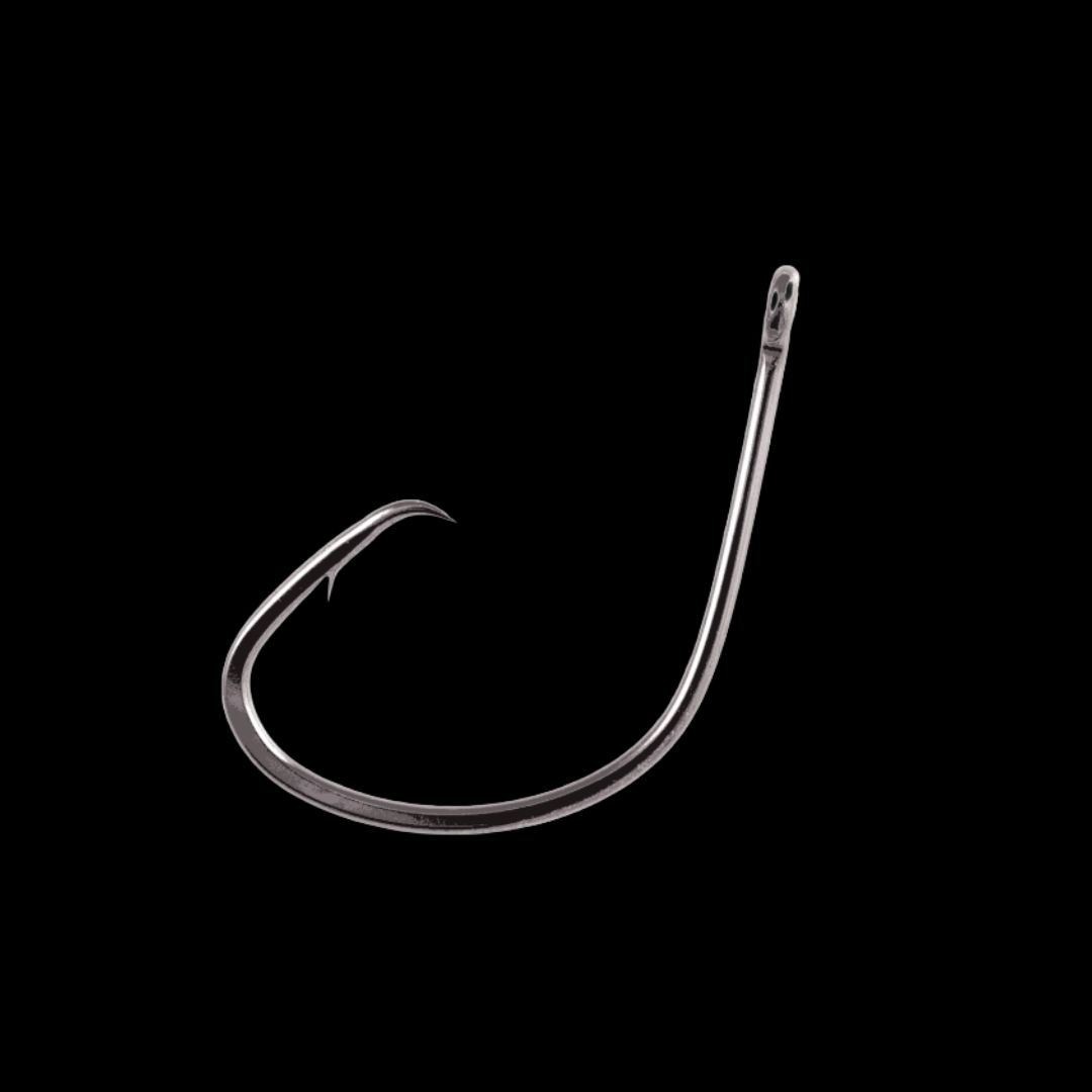 Owner 5314-111 Mutu Light Circle Hooks - Black Chrome (40 Pack), Size 1/0