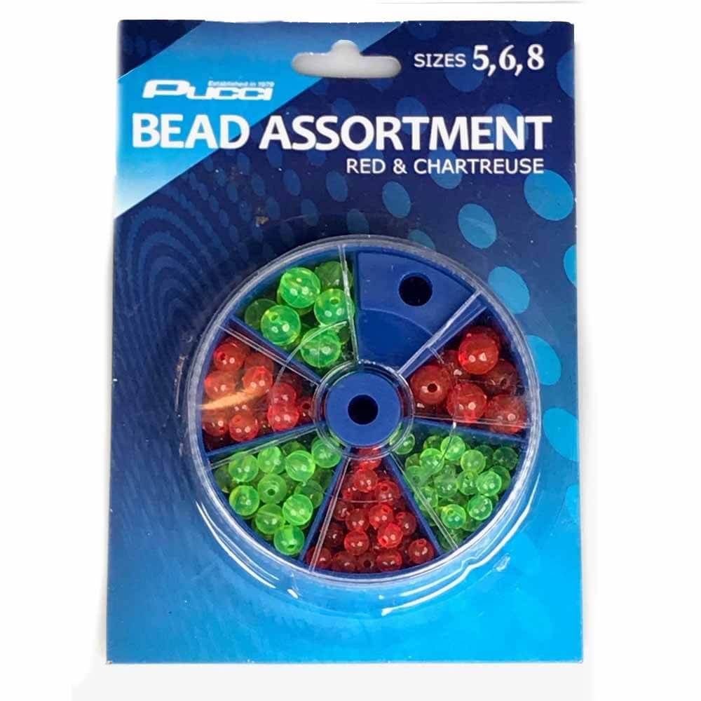 Bead Assortment Sizes 5,6 & 8 Red & Chartreuse