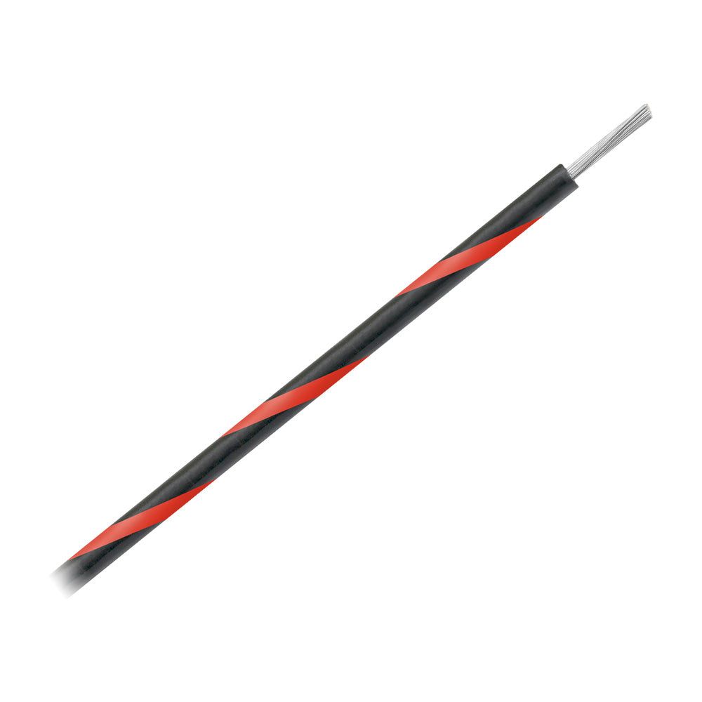 Pacer 16 AWG Striped Marine Wire - 1000' Spool - Black w/Red Stripe