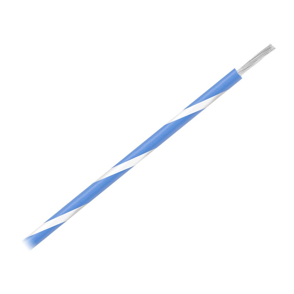 Pacer 16 AWG Striped Marine Wire - 500' Spool - Blue w/White Stripe