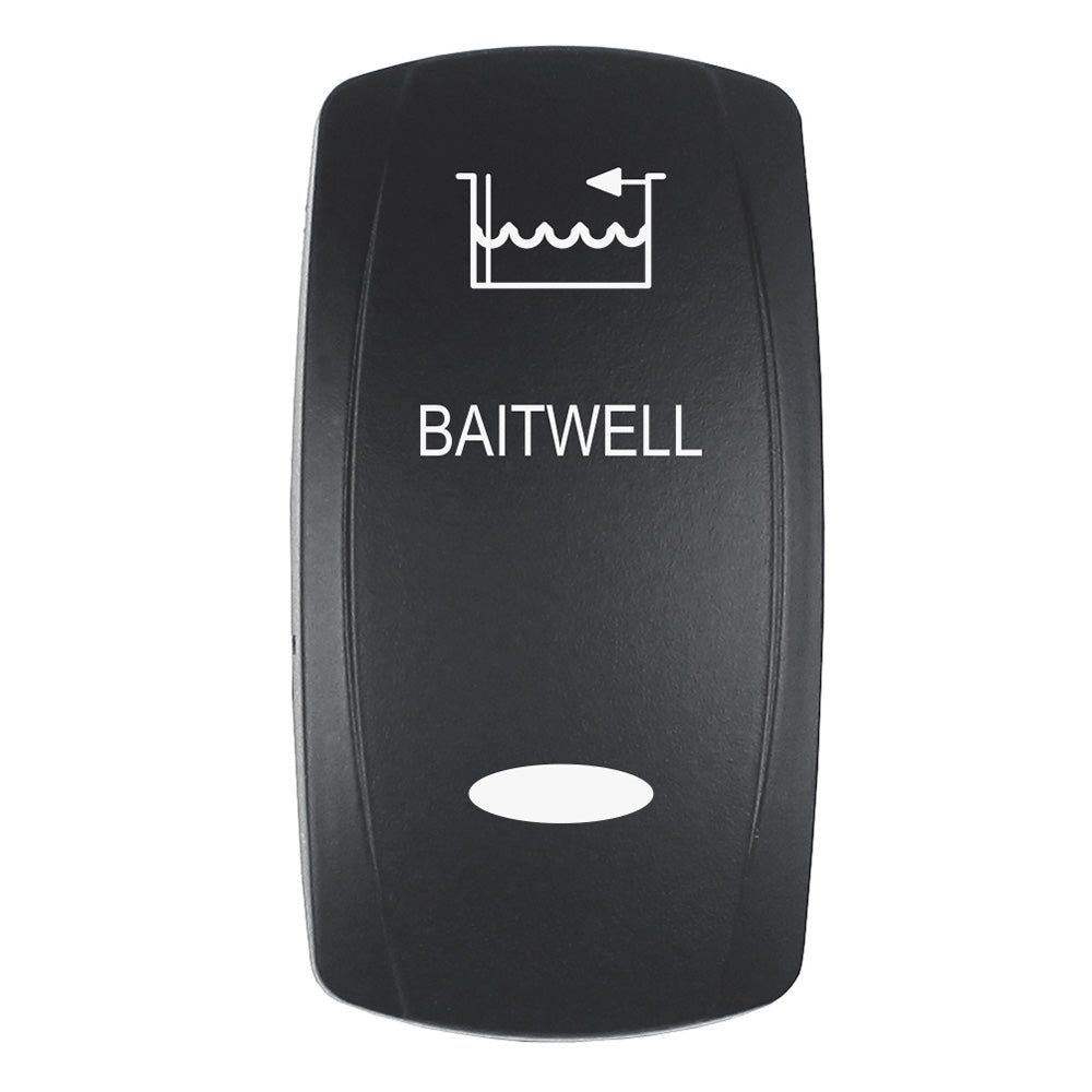 Pacer Actuator - 'BAITWELL' for V Series Contura Switches - Black - Laser Etched (Top/Bottom Light)