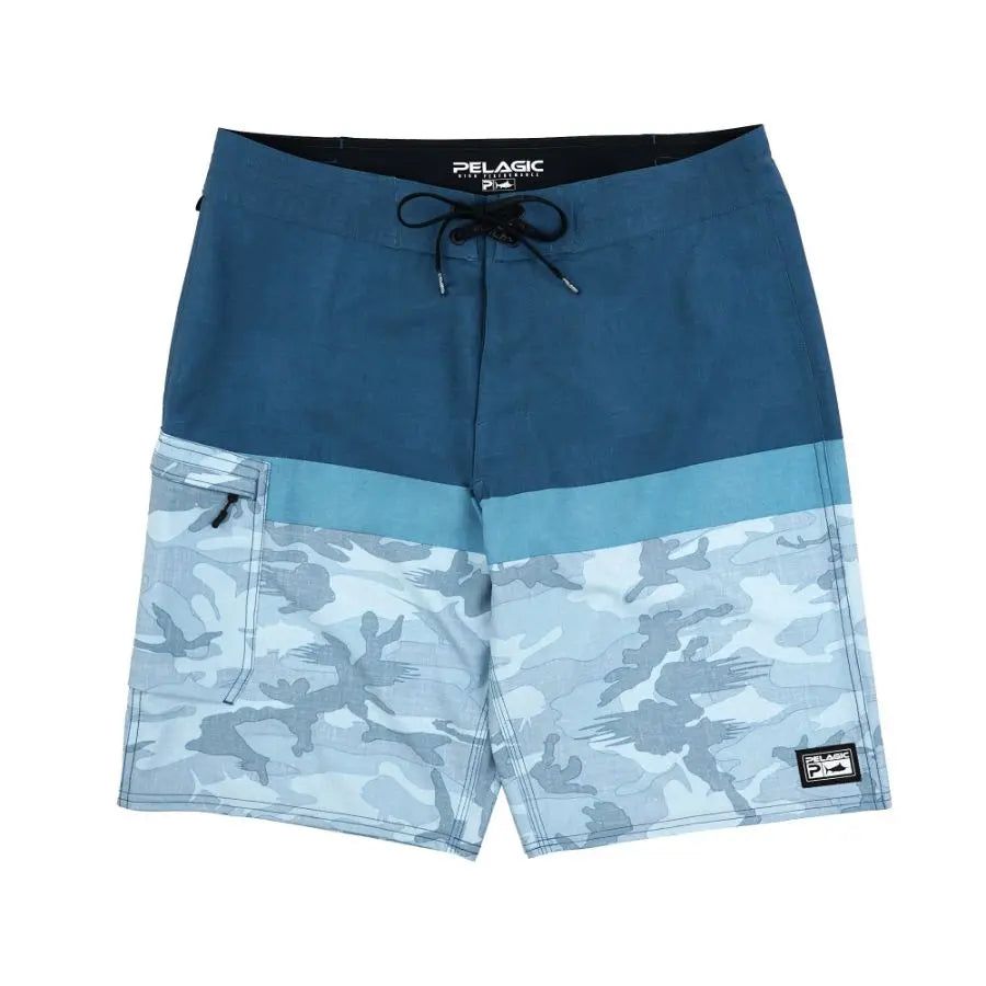 PELAGIC YOUTH BLUE WATER FISH CAMO FISHING STACKED SHORTS